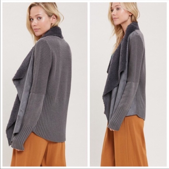 NEW! FAUX FUR CARDIGAN - Picture 2 of 3